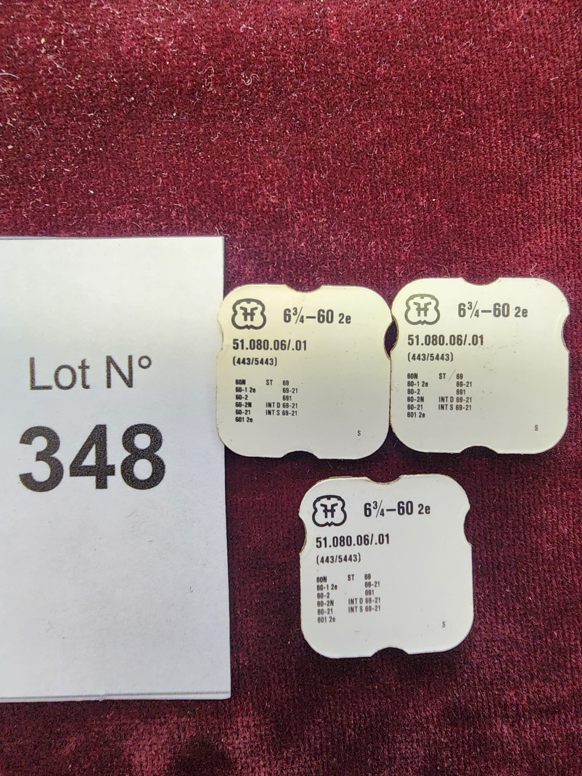 Vintage H 6¾–60 2e Swiss Watch Parts #51.080.06/.01 (443/5443) – Lot of 3 Packet