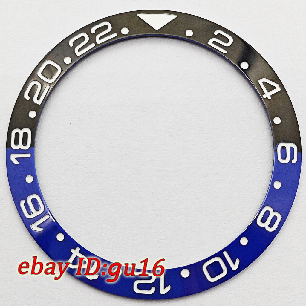 38mm black white blue green gold bezel insert fit 40mm automatic watch