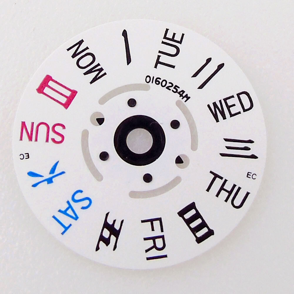 For NH36 Movement Calendar Wheel Day/Day Display For 3 o’clock Crown White Color