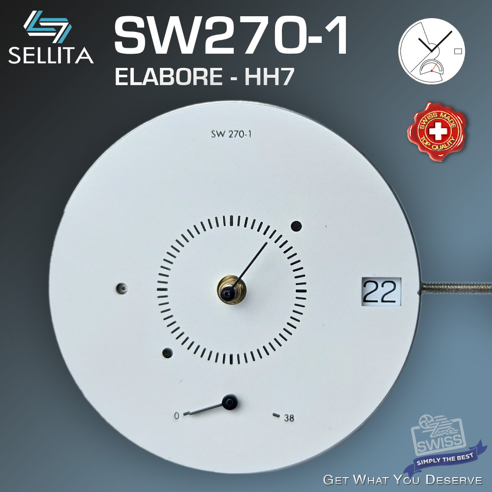 MOVEMENT AUTOMATIC SELLITA SW270-1 ELABORE HH7, DATE, POWER RESERVE 6H