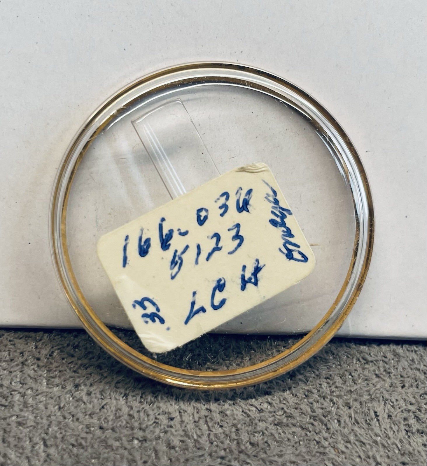 OMEGA Watch Crystal Yellow Ring 166-036 Calendar Date Loupe 5123