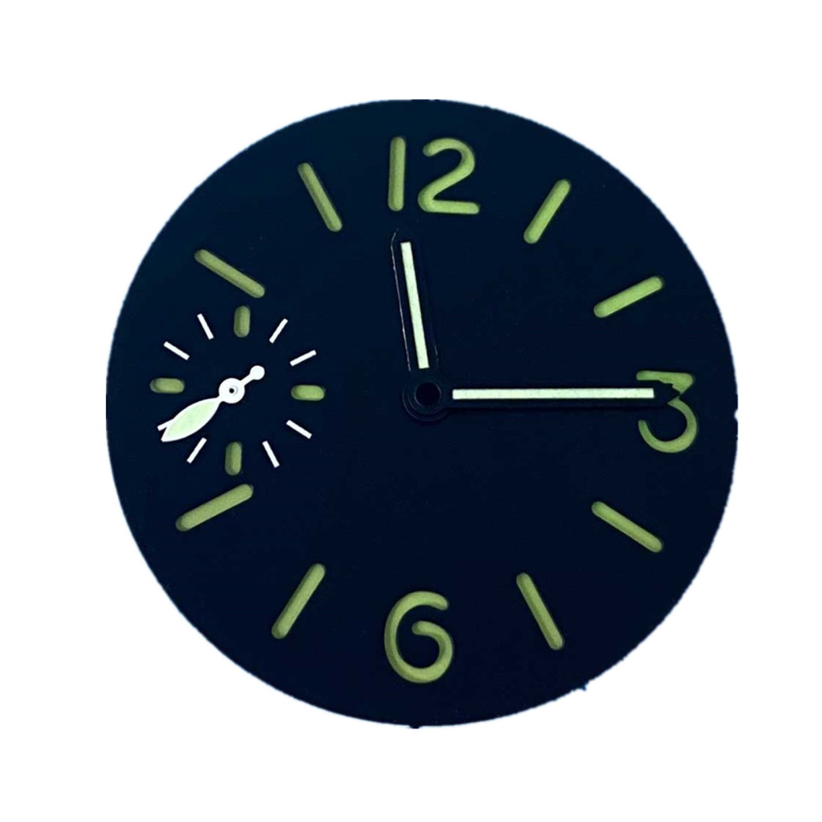 34.5mm Green Luminous Watch Dial With Watch Hands For ETA 6497 ST3600 Movement A