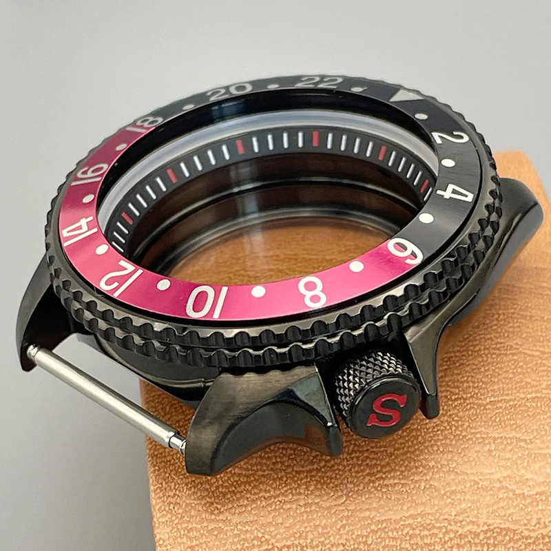 Black SKX007 Case 42mm NH35/36 Flat Sapphire Stainless Steel 22mm