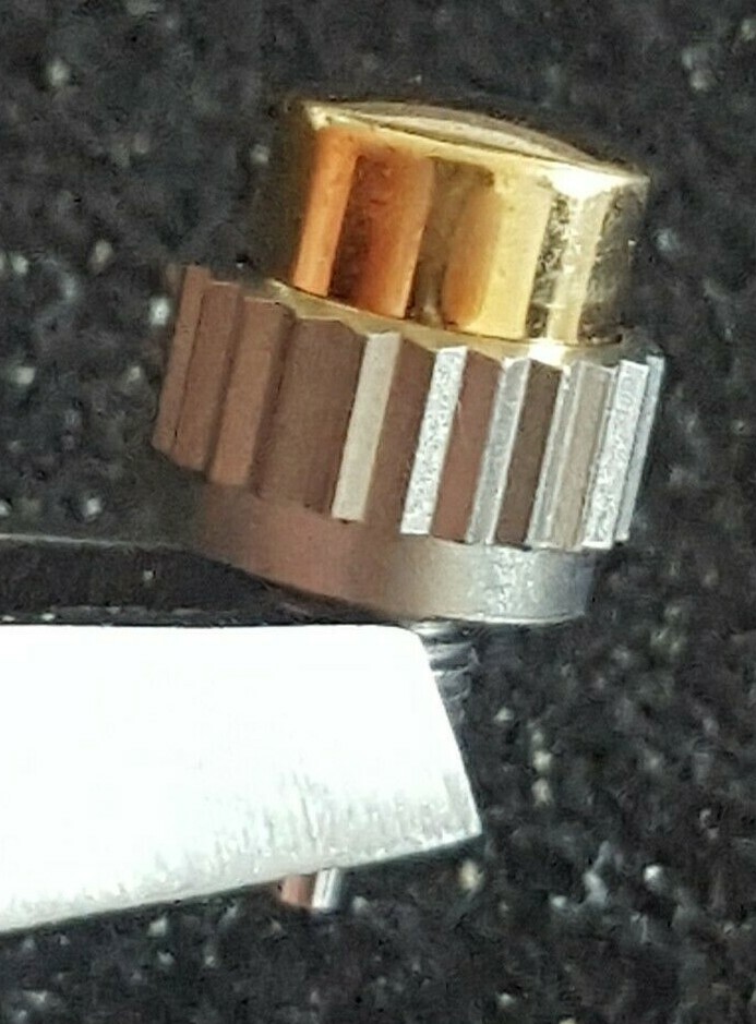 Omega Pusher Part Number 086-0075TI-BA, Titanium-18KT Yellow Gold Cap