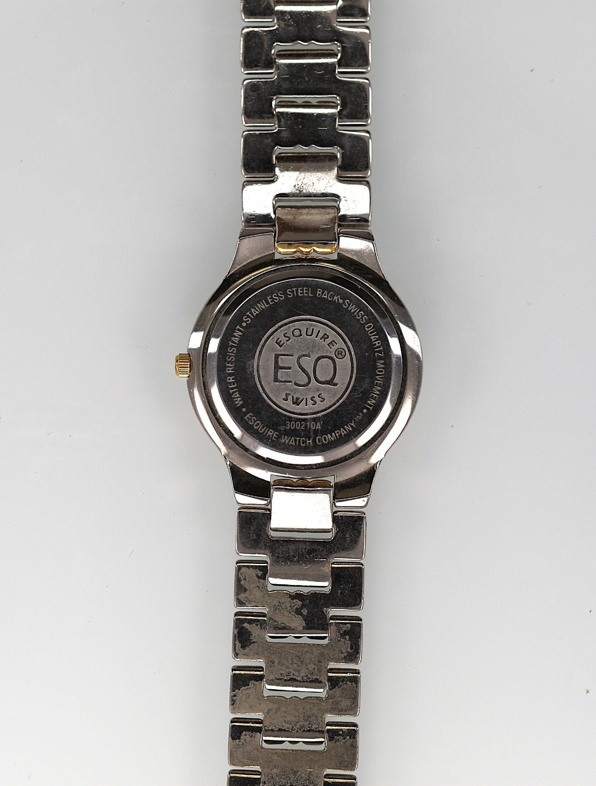 ESQ Watch Men Swiss 300210A Silver Gold Stainless St Quartz NON-WORKING