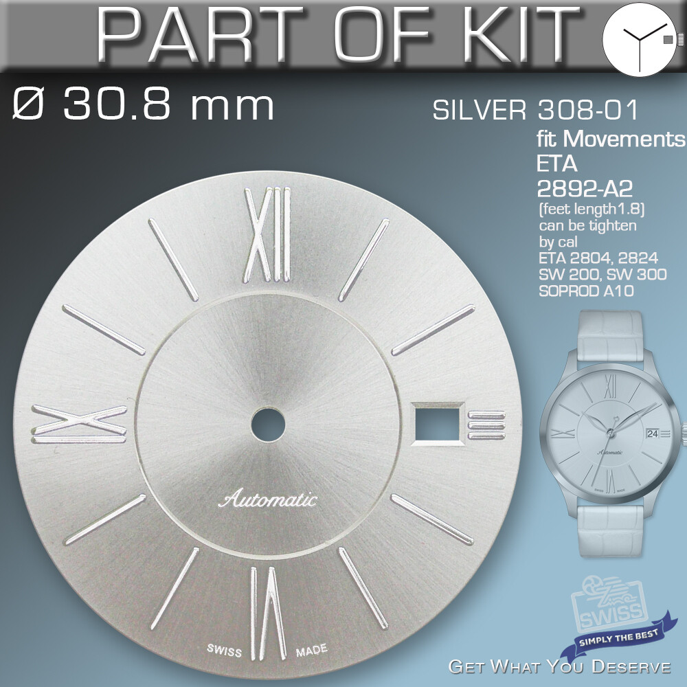DO IT YOURSELF KIT 1: ELEGANCE CASE 34MM, DIAL, HANDS, fit ETA 2892-A2, SW300