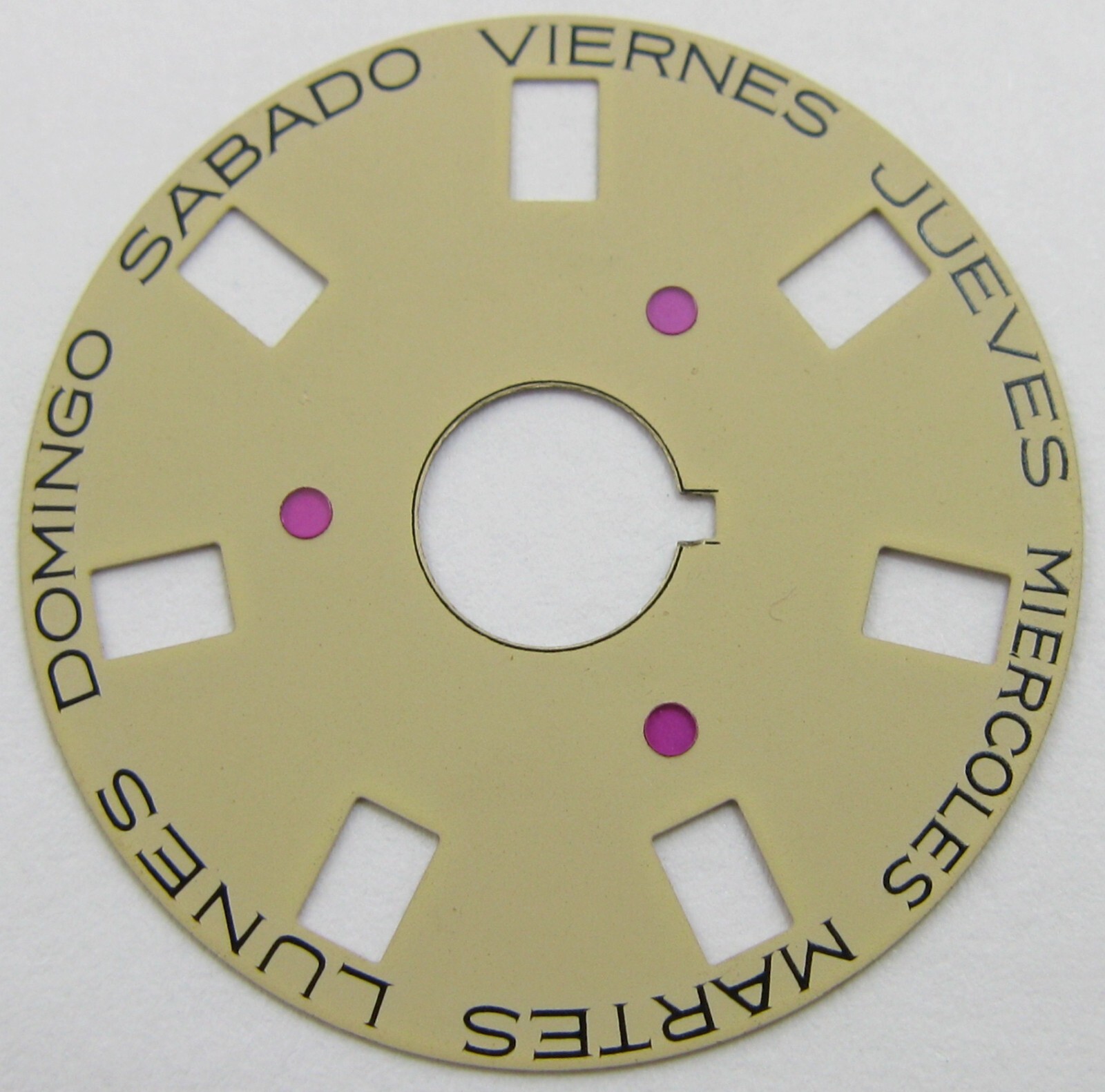 genuine Rolex watch 3055 part calendar day disc in Spanish 5135 champagne