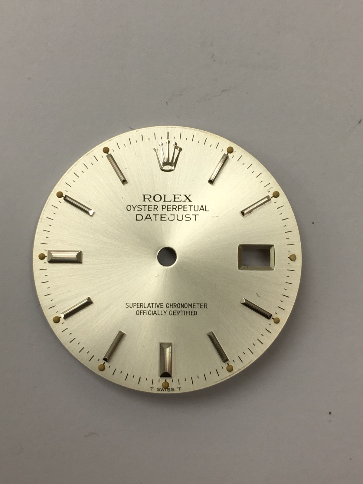 Rolex Gent’s dial Oyster Perpetual DATE JUST SILVER/GREY & Hands factory finish
