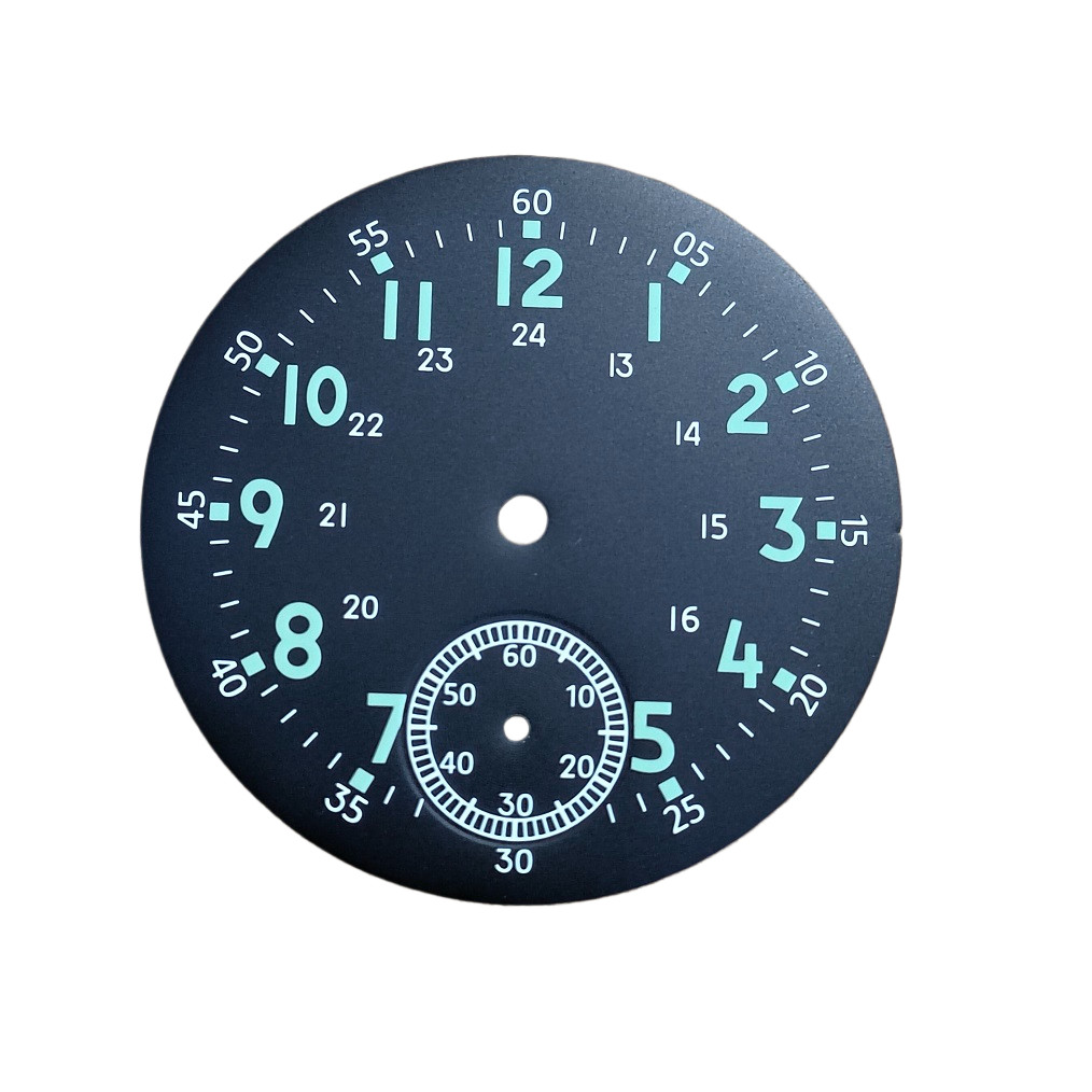 37MM Watch Dial Green Luminous Watch Face Plate For ETA6498 ST3621 Movement