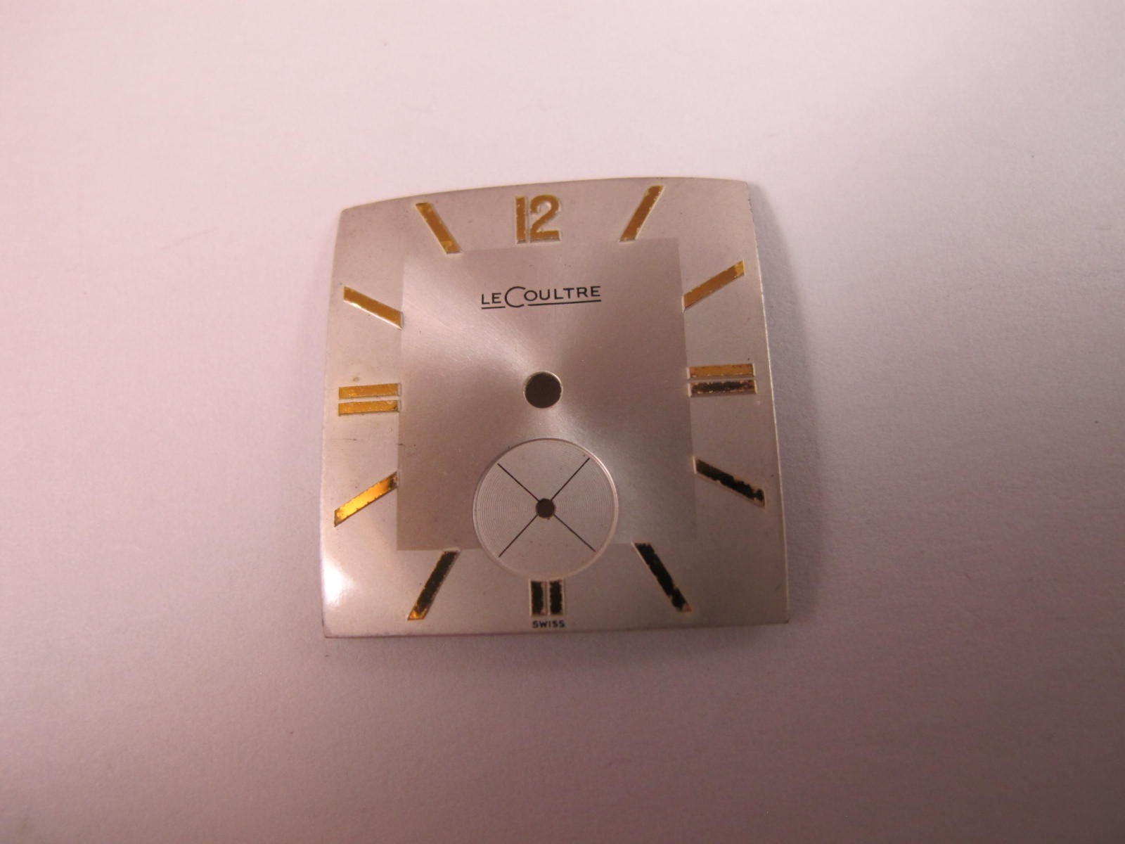 LECOULTRE VINTAGE OLD STOCK CALIBER 480 SQUARE SILVER WATCH DIAL
