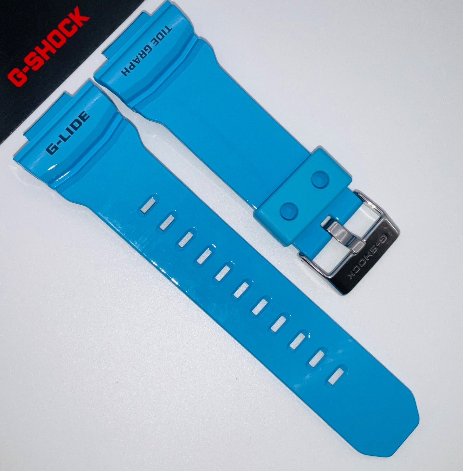 GENUINE Casio G-Shock Blue Resin Watch Band Strap GLX-150-2 + Pins