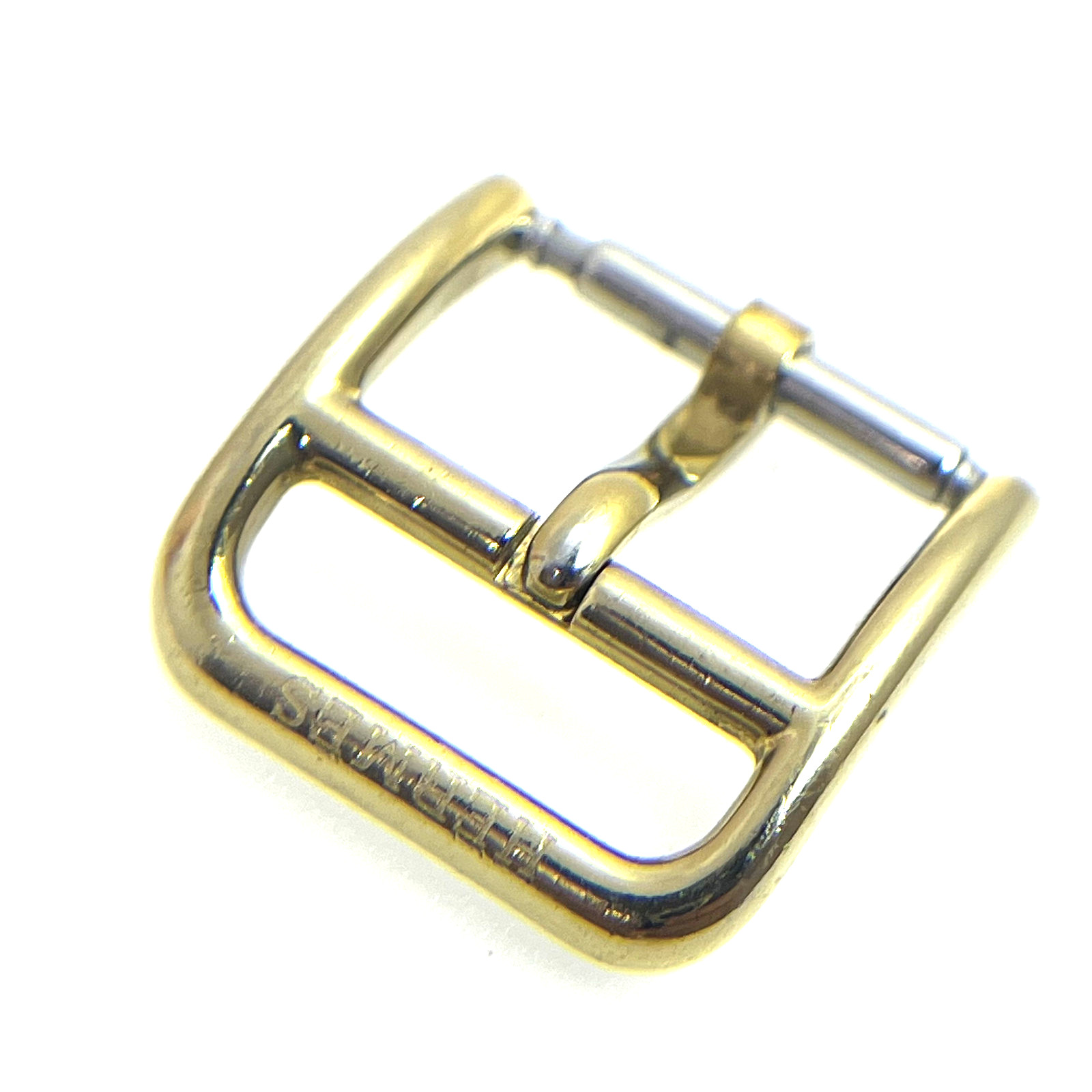 Hermes 14mm Gold-Plated Stainless Steel Tang Buckle for Watch Band Strap #B772