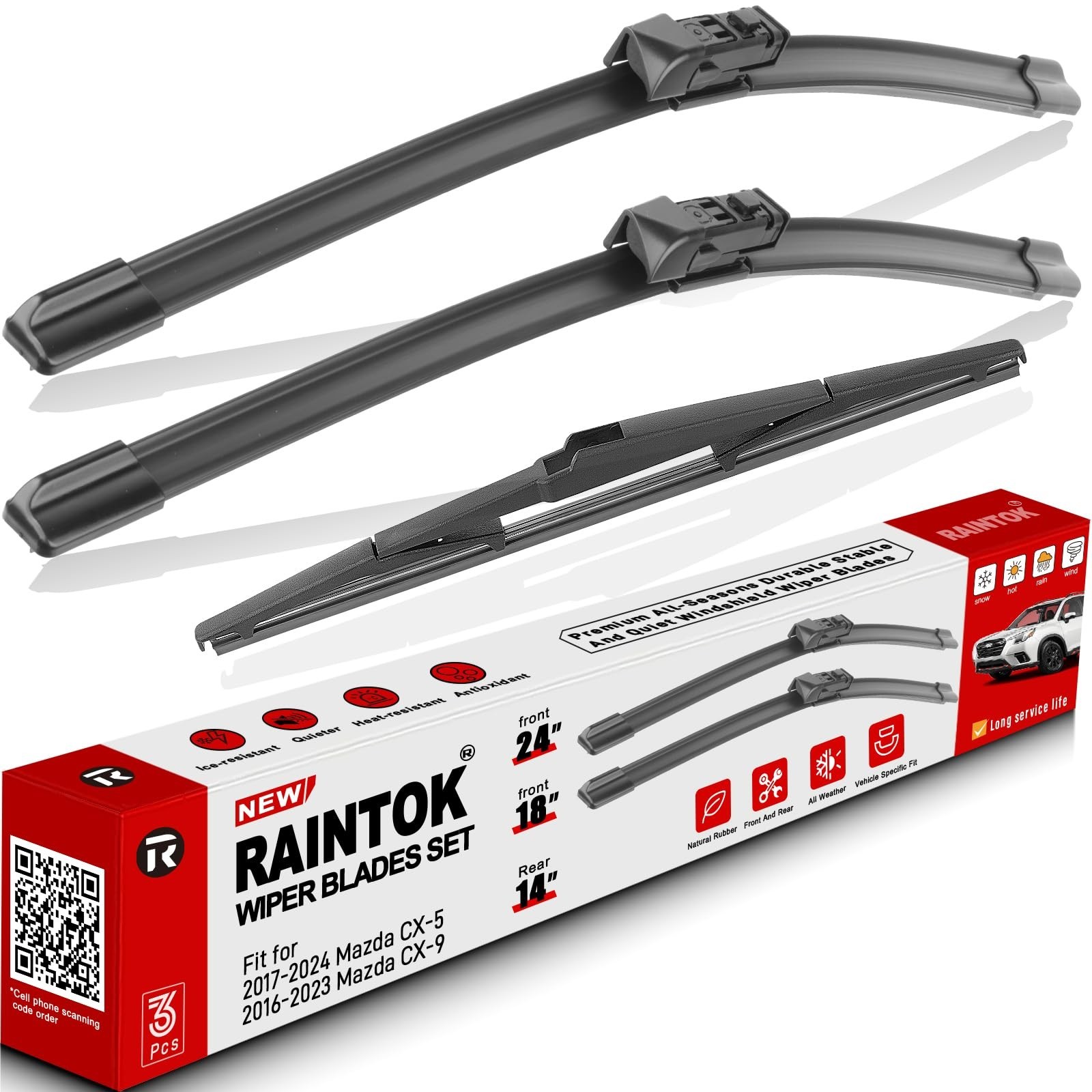 Windshield Wiper Blades Replacement for Mazda CX-5 CX-9 2017 2018 2019 2020 2…