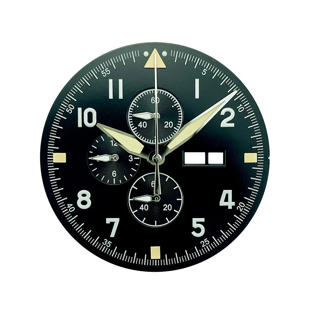 Copper Watch Dial for Miyota OS00 Movement 37.7mm Black Pilot 12-Hour Set New