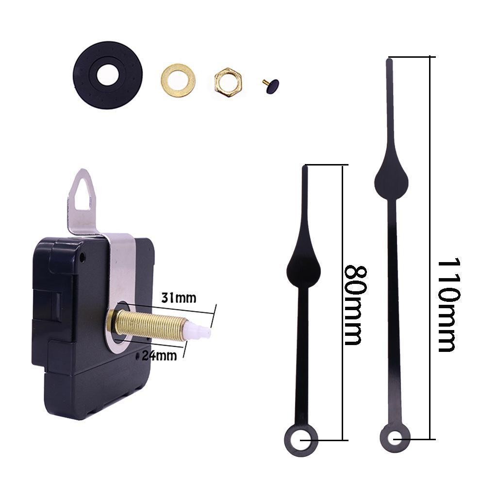 Replacement Clock Movements with 2 Hook for Metal Wall Clock Repair Parts, Fits