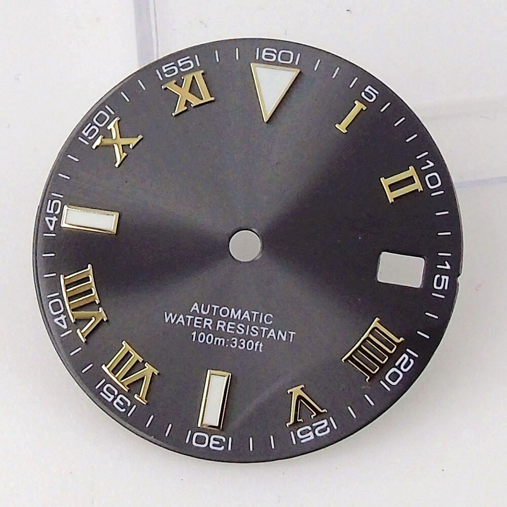 29mm Gray Sunburst Watch Dial Face Accessories for NH35 NH36 Automatic Movement
