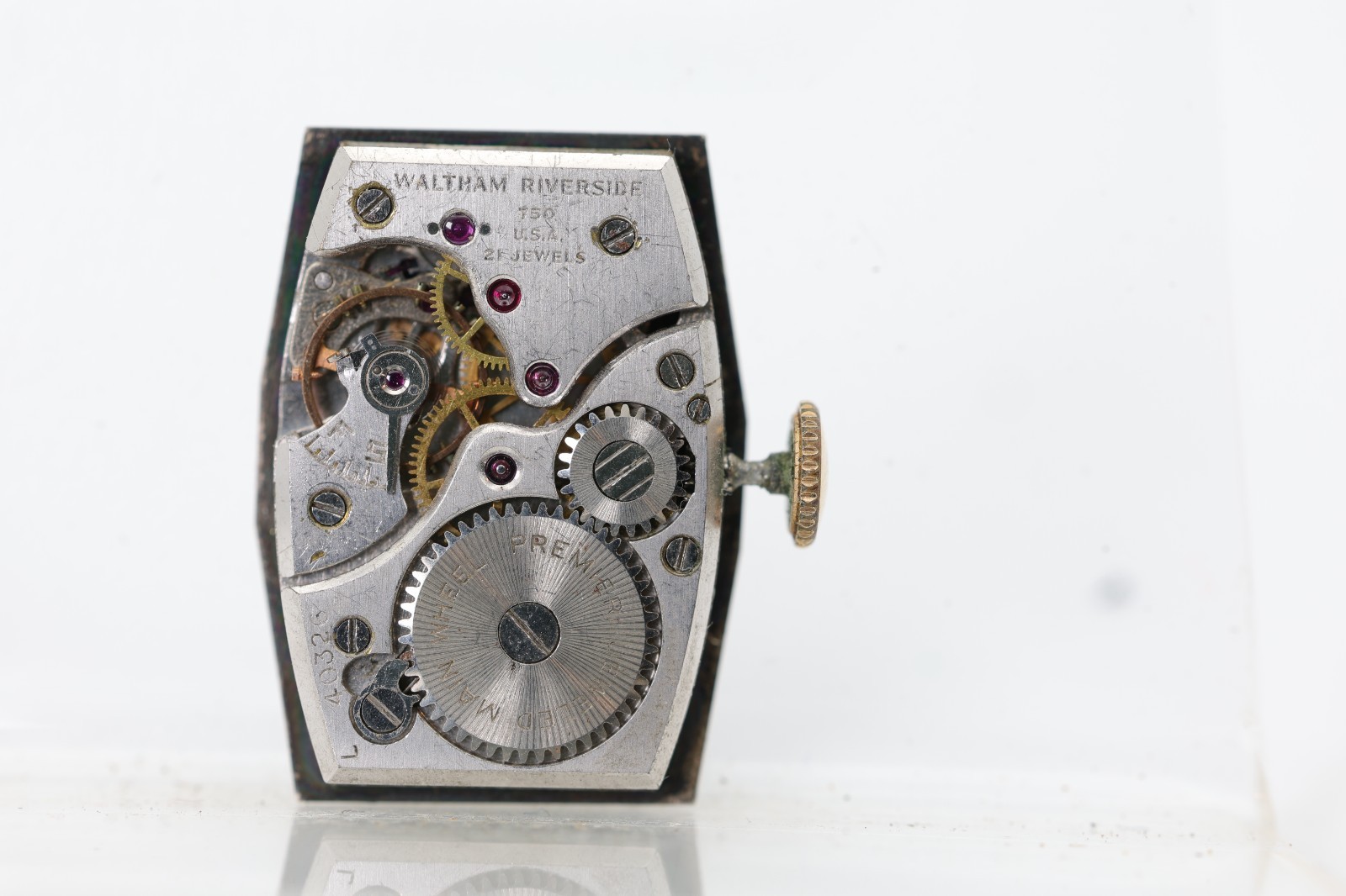 WALTHAM RIVERSIDE PREMIER Gr. No. 750, 21j, WATCH MOVEMENT, FOR REPAIR (NK)