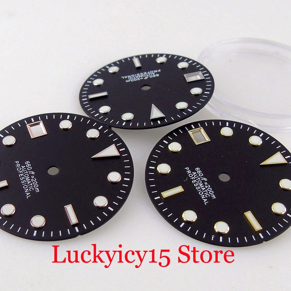 29MM Accessories Left Hand Watch Dial Fit NH35 Movement Automatic Men Case Watch