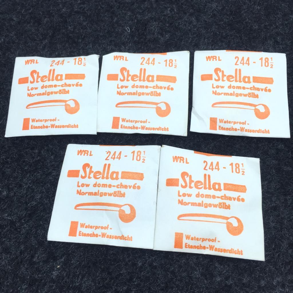 Stella Low Dome 244 Crystal Watch Lot 5 Glass 24 mm x 3 mm