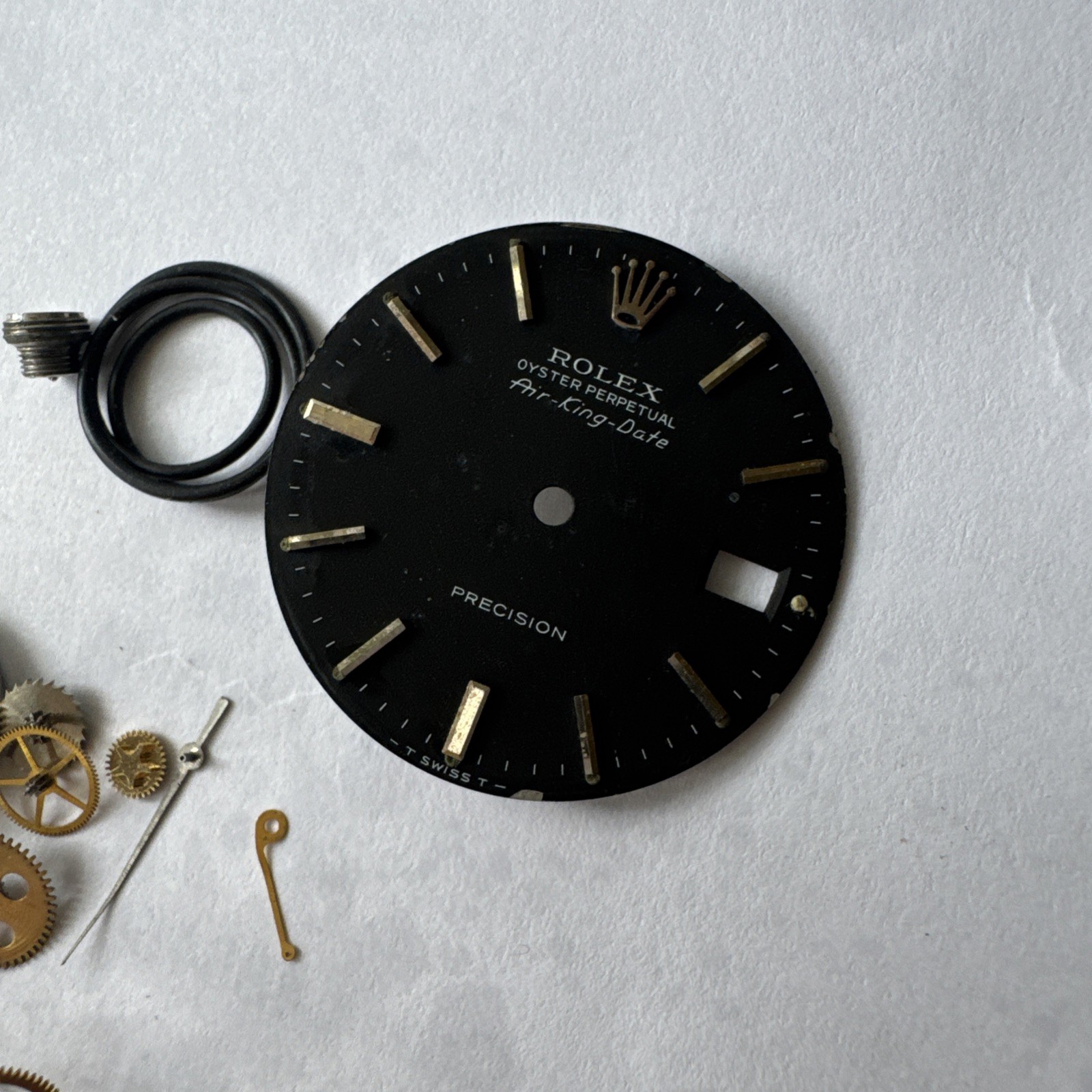 Vintage Rolex Oyster Perpetual Air King Date Matte Black Dial w/parts (107)