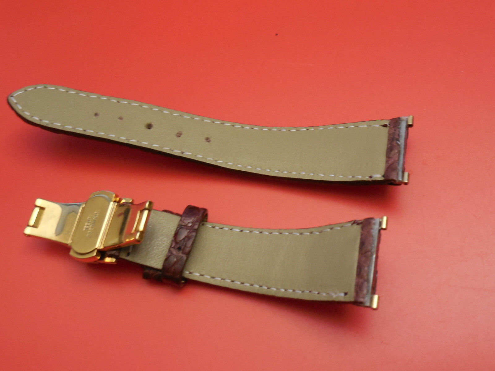 CUSTOM HAND MADE 34MM CROCODILE DEPLOYMENT STRAP FOR OMEGA 34MM CONSTELLATION