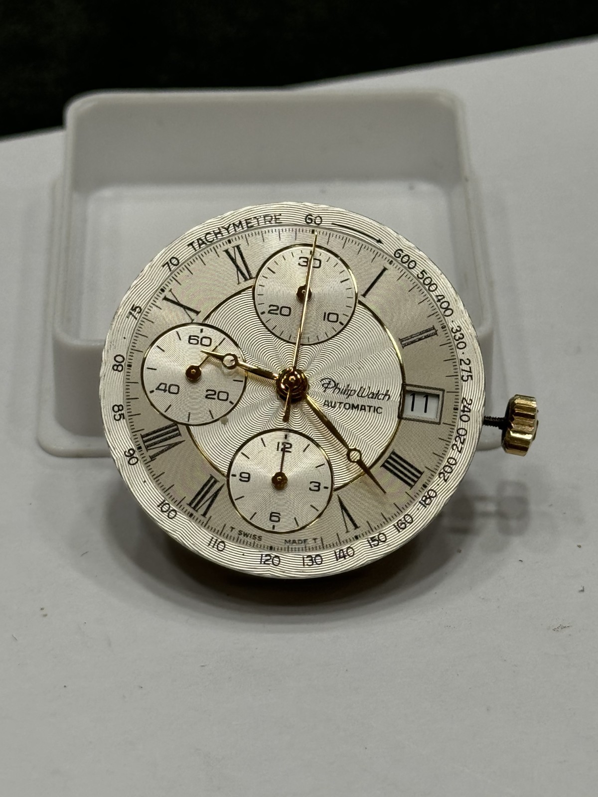 Chronograph Automatic Eta 7750 Phillip Watch Swiss Made Running
