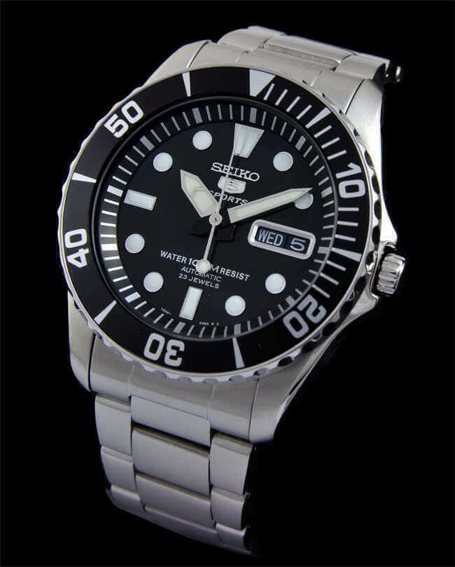 NEW BLACK GLOSSY DIAL & M.T. LARGE DIVERS SNZF17 SEA URCHIN 7S36-03C0 MENS WATCH
