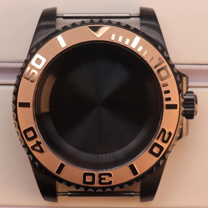 40mm Watch Case Sapphire Yacht Bezel For nh35 nh34 NH36 NH38 Eta2824 Miyota 8215