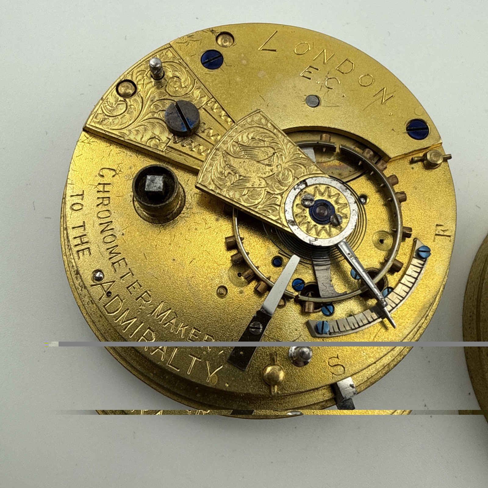 Vintage John Forrest 46.53mm Fusee Pocket Watch Movement Good Balance & Ticks