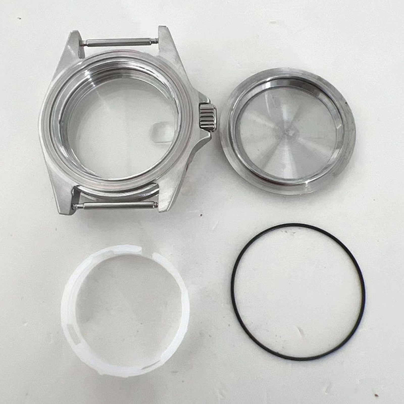 For 8215/8200/8205/2813 Movement Magnifier Glass 40MM Stainless Steel Watch Case