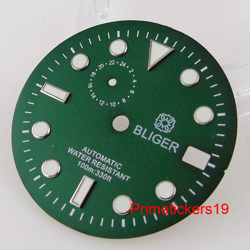 Fit NH37 Automatic Movement 29mm Luminous Watch Dial Face Date Window Spare Part