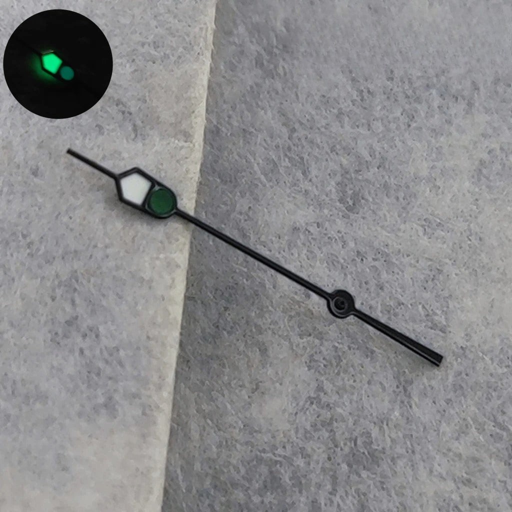13mm Silver Black For NH35 NH36 7S26 7S36 4R35 4R36 Watches C3 Green Luminous