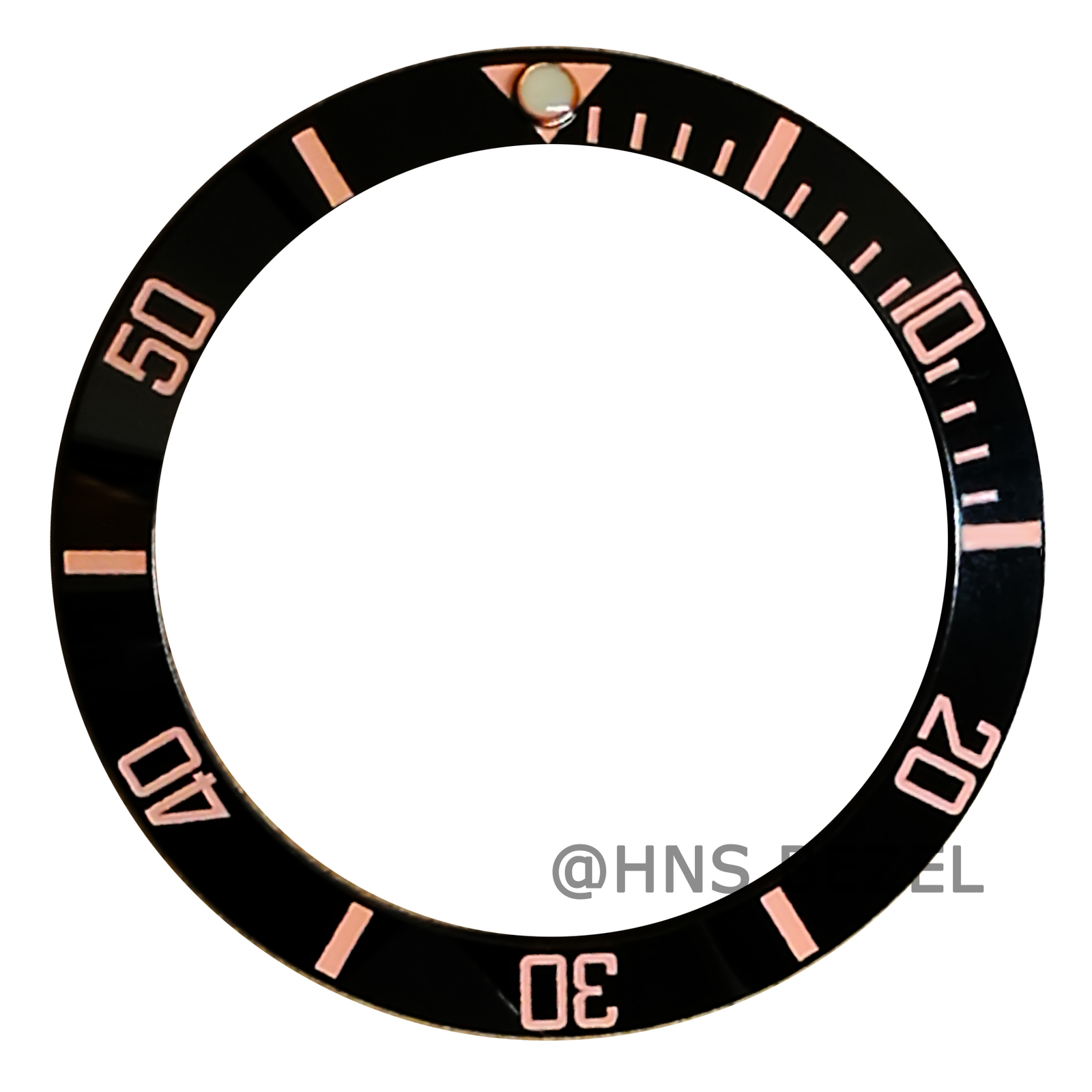 CERAMIC BLACK BEZEL INSERT FOR ROLEX SUBMARINER ROSE GOLD NUMBERS ENGRAVED