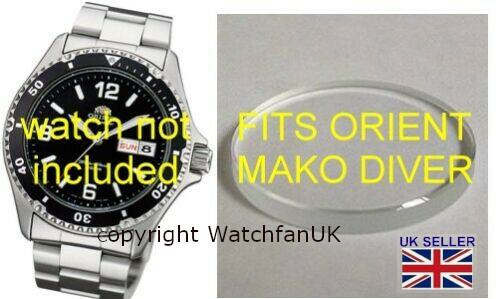 Japan Made Flat Crystal Fits Orient Mako Diver and Blue Ray