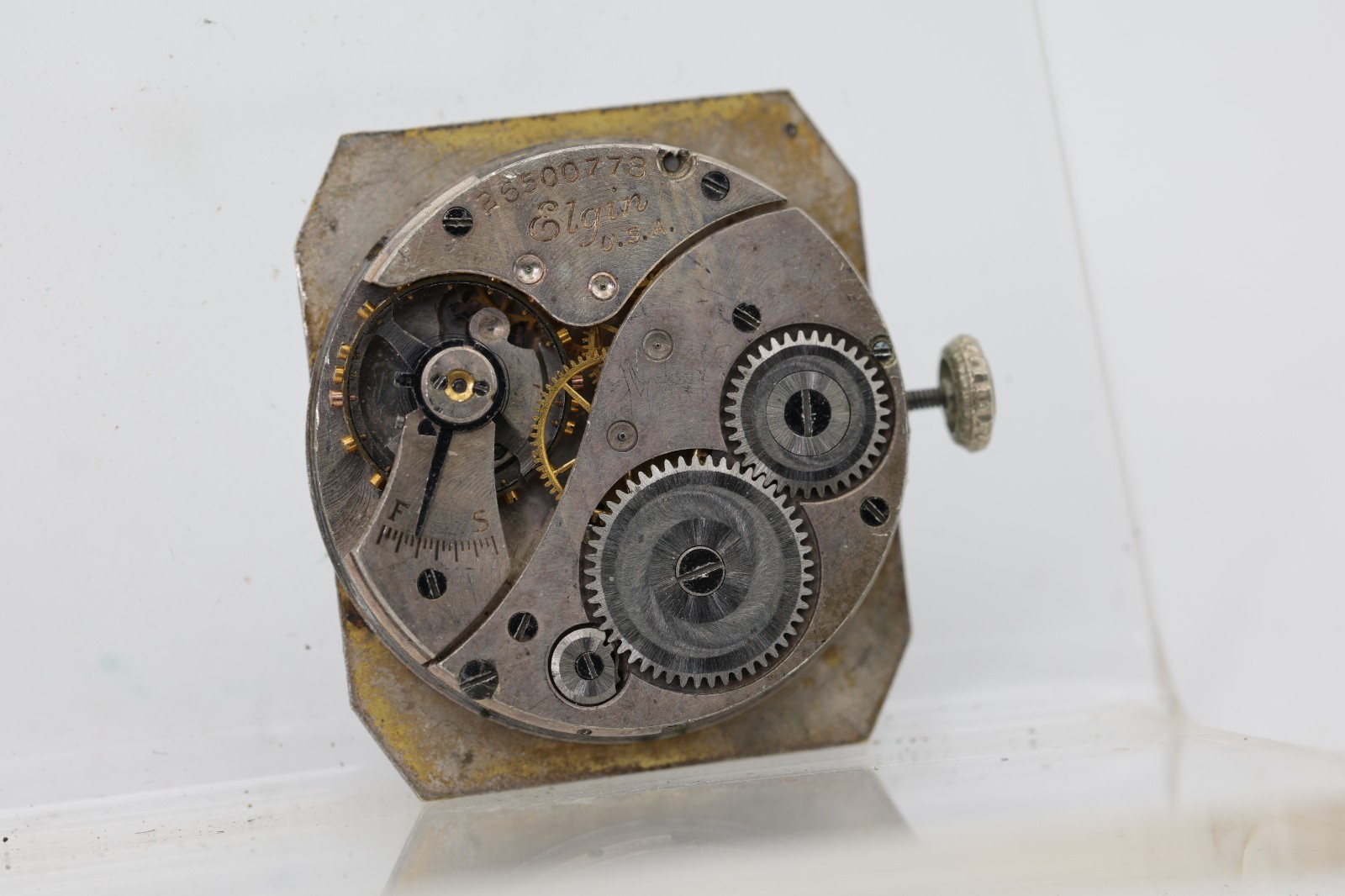 ELGIN TRENCH GRADE 430, 6/0s, 7j 26500778 WRIST WATCH MOVEMENT (GE)