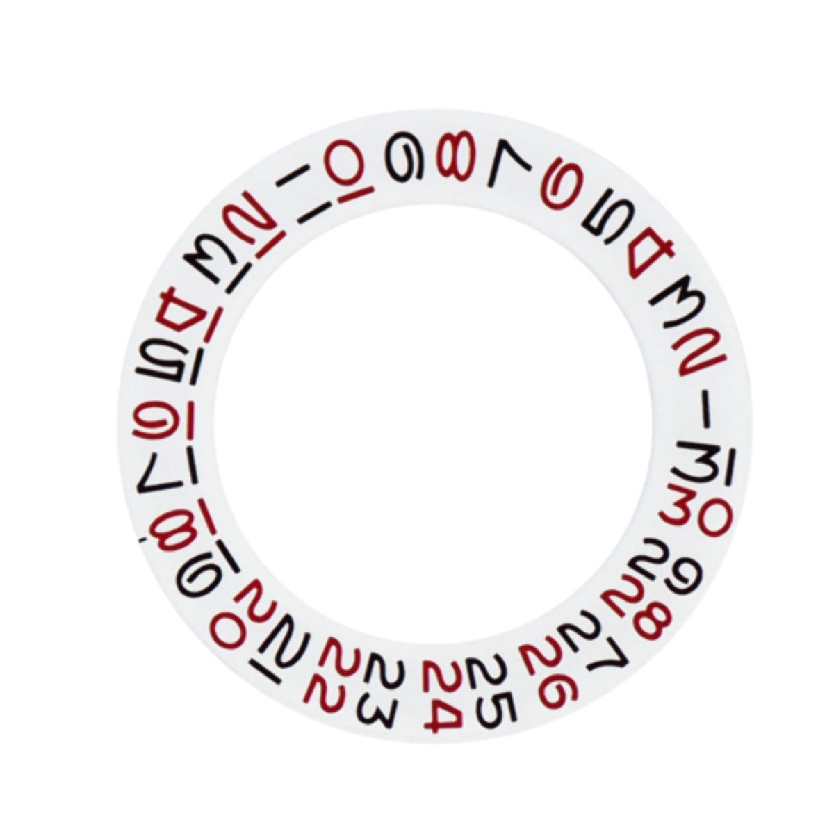 DATE DISC ROULETTE OVERLAY 6 & 9 FOR ETA 2836 2824 DG MIYOTA ROLEX 3135 BLACK/RE