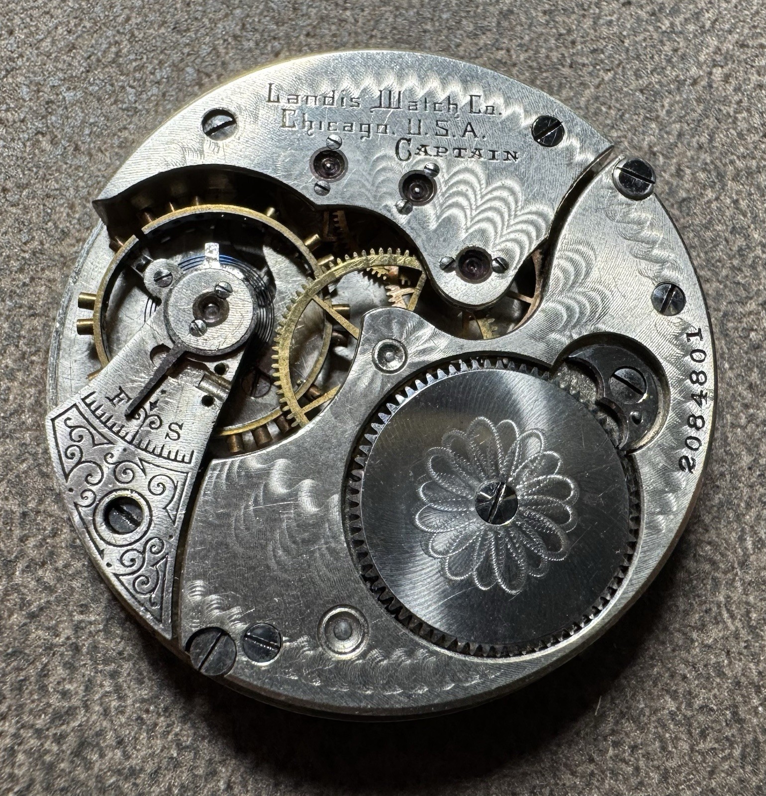 1909 ILLINOIS 16S 11J GRADE 172 PW LS POCKET WATCH MOVEMENT private label