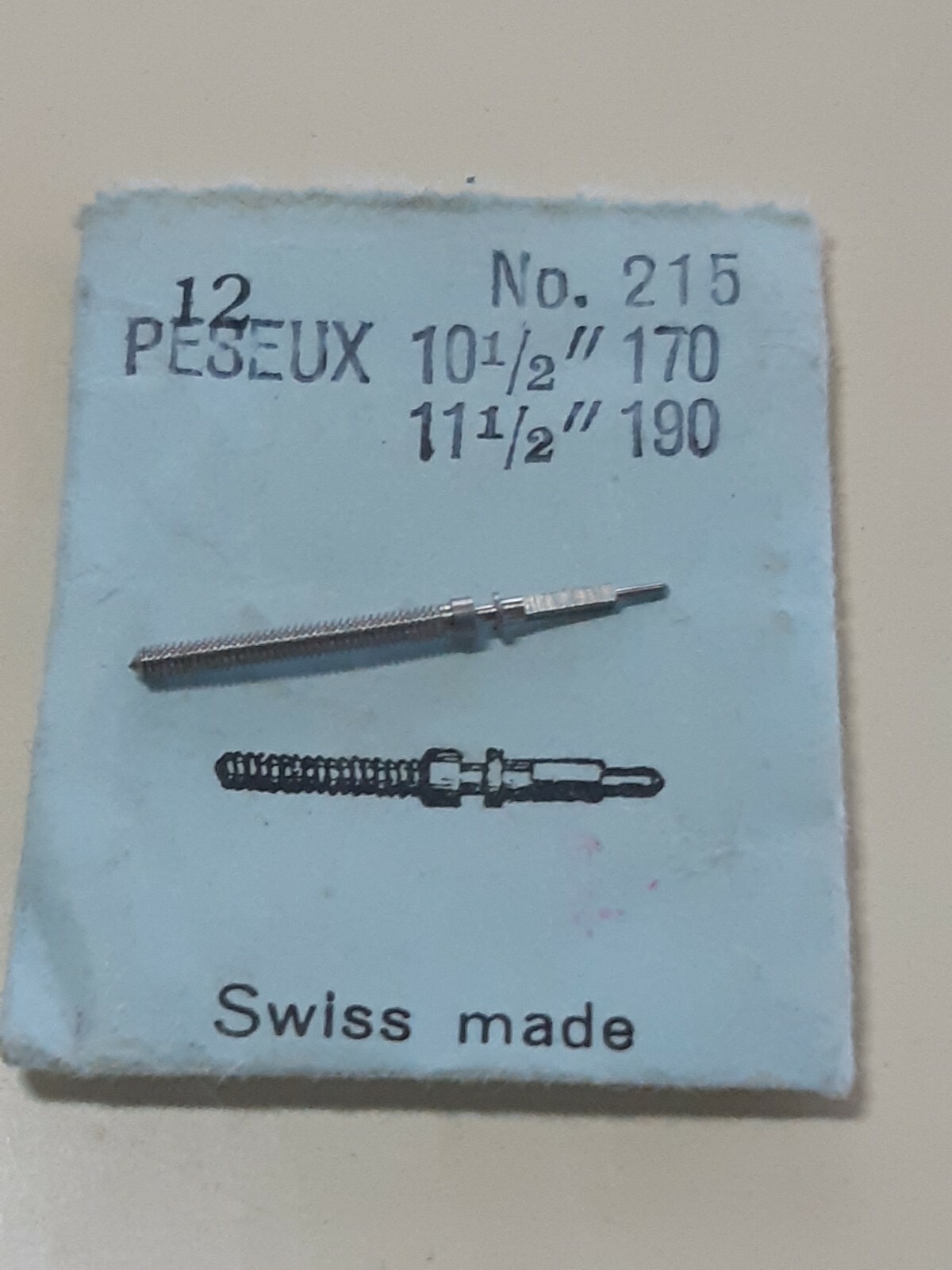 Peseux 170 190 tap 12 tread Winding Stem X 1 Swiss Made Old New Stock Free Post