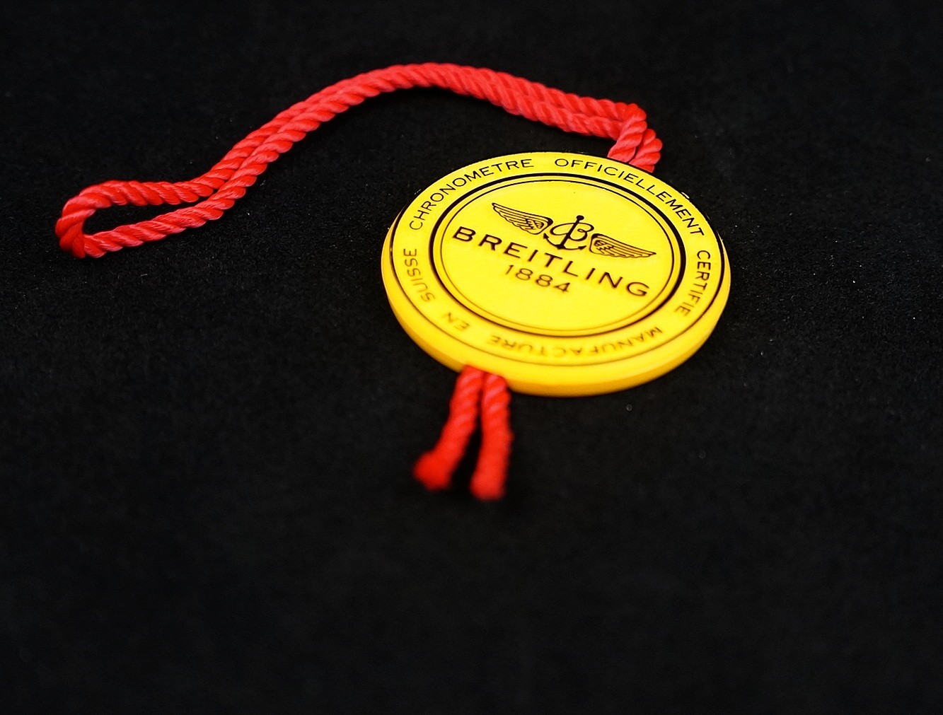 Genuine Breitling Certified Chronometer Watch Yellow Hang Tag Original