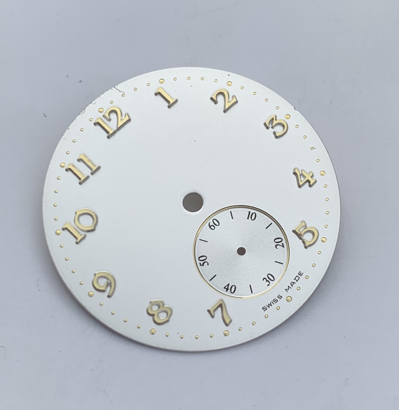 DIAL FOR ETA PESEUX 7001 27.8mm CLASSIC SILVER GOLDEN, SWISS MADE