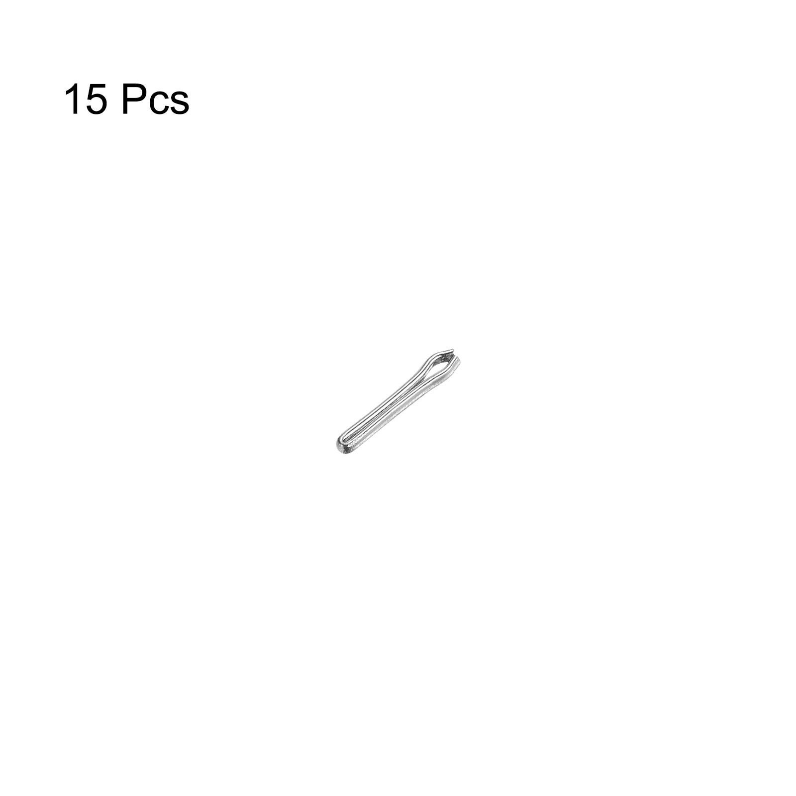 15Pcs 6mm Watch Band Link Cotter Pin, Stainless Steel 0.9mm Dia. Silver Tone