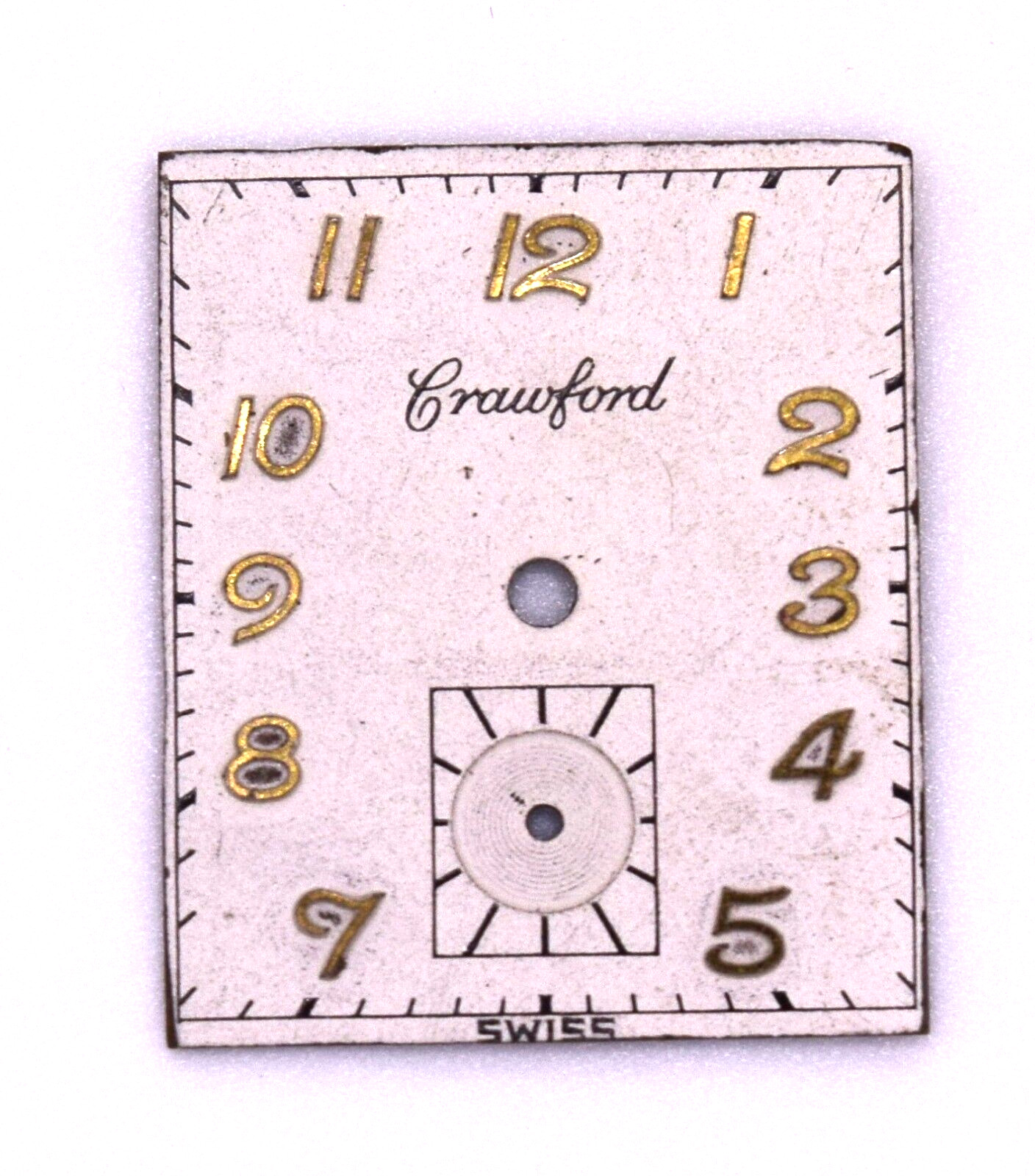 Vintage Antique Crawford Watch Company Rectangular Dial
