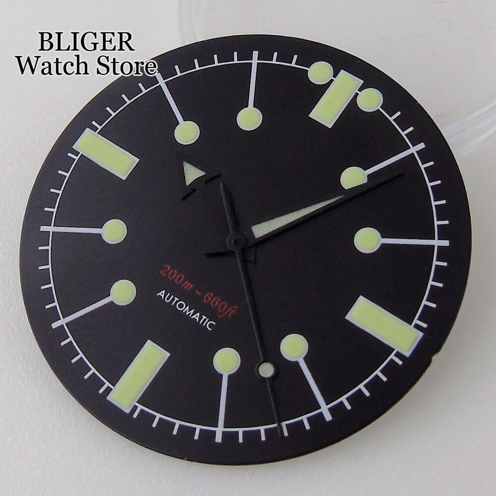 31mm Watch Dial Green Lume Luminous for NH35 NH36 ETA2824 PT5000 ST2130 Movement