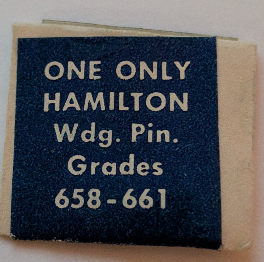NOS Hamilton Winding Pinion Cat# 814 Cab Refill 207 Grades 658 – 661
