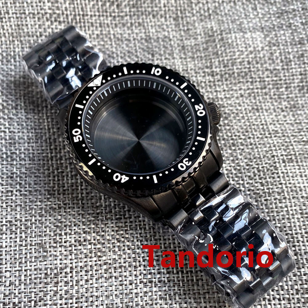 41mm Sapphire Glass Black PVD Case 20ATM Watch Case fit NH34A NH35A NH36A SKX007