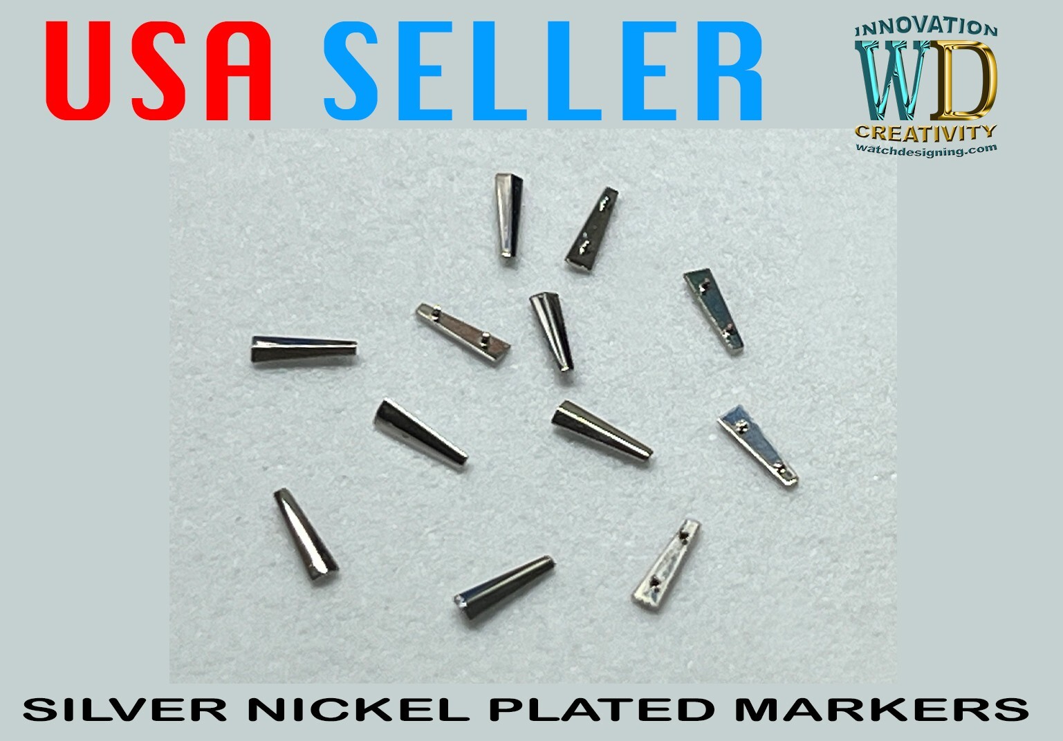 Watch SILVER NICKEL PLATED 4.5m Dial Hour Markers 12 Indices Index Numerals Bars