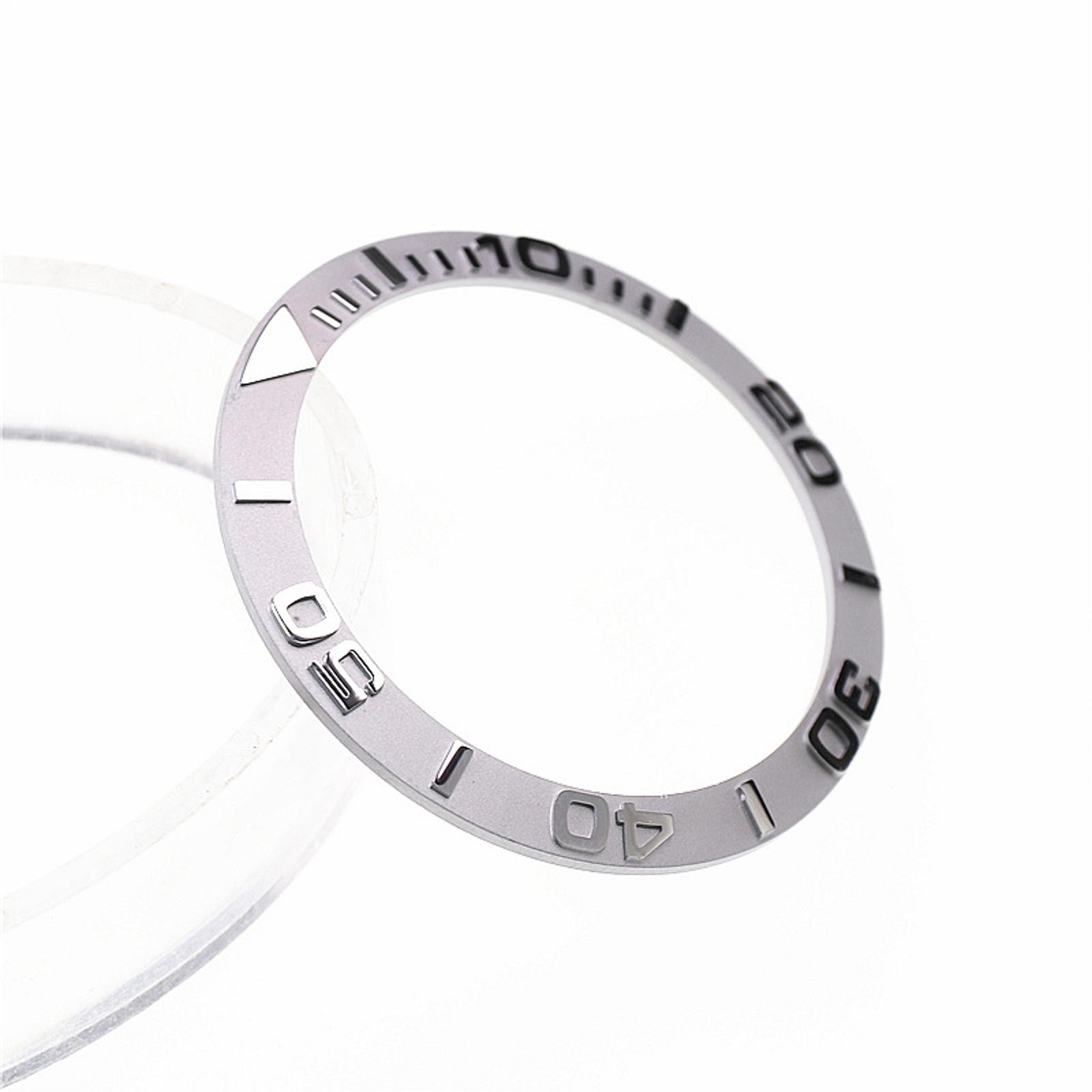 Silver 38mm Ceramic Bezel Inserts For Yacht Master Watch Ring For SKX007 SKX009