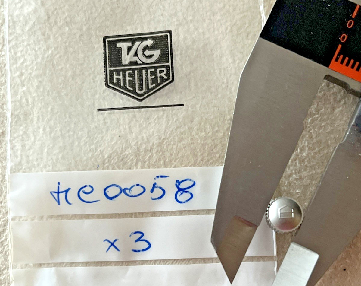 TAG Heuer Watch Crown HC0058 6.3 mm Silver Matte Formula 1 Aquaracer Tap 10 OEM