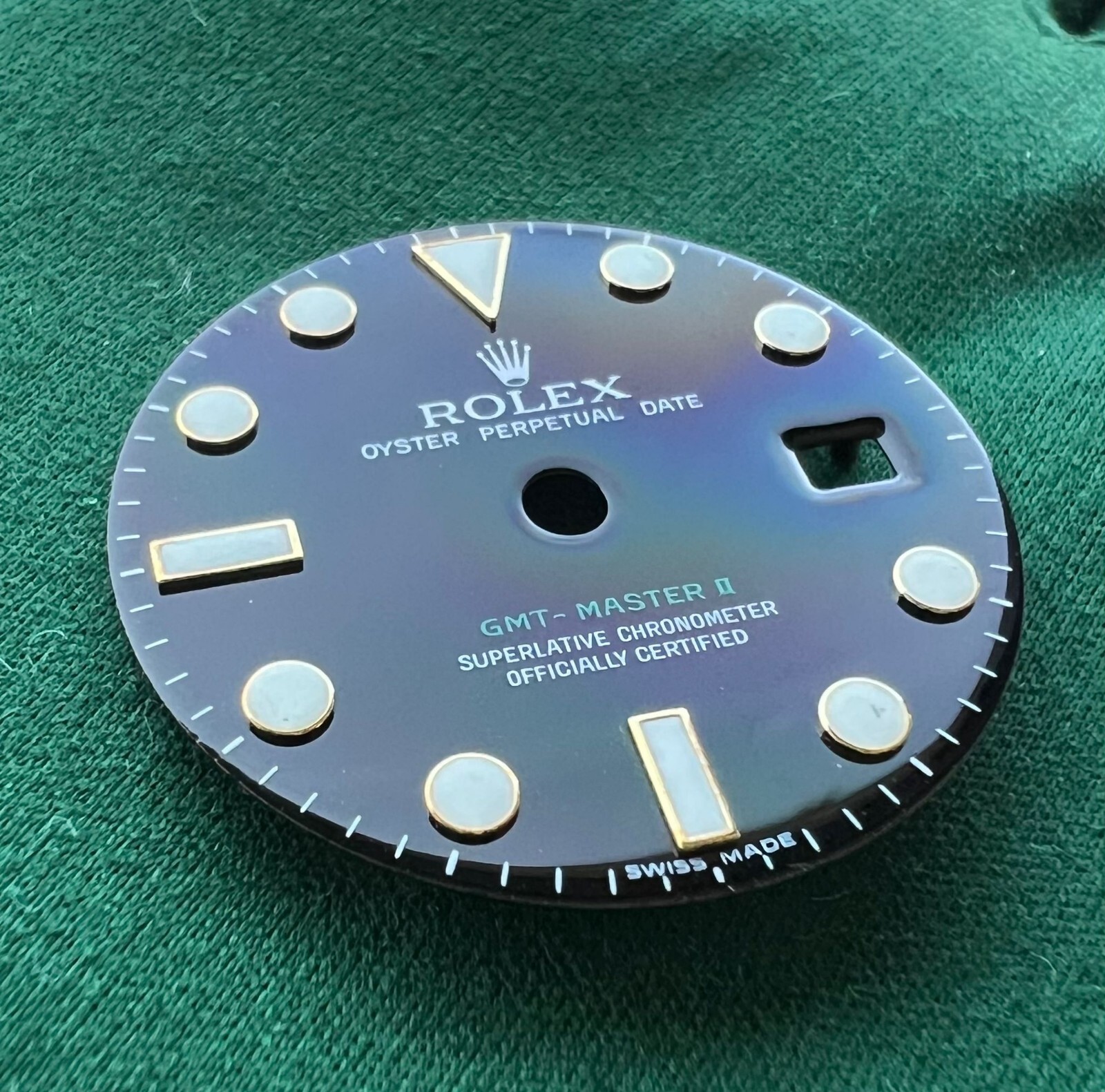 Authentic Rolex GMT-MASTER II 16713 16718 Glossy Black & Yellow Gold Dial