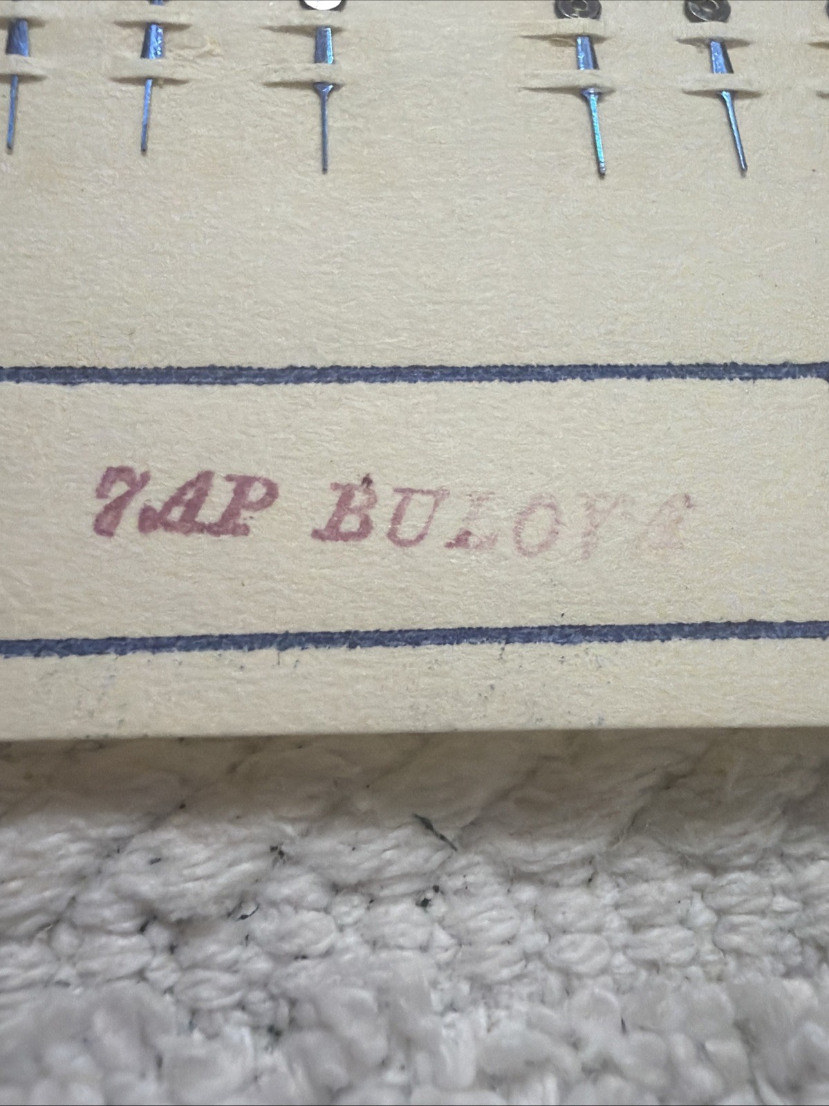 Bulova 7AP – NOS – 1 Card of Blue Watch Hands (10) pairs